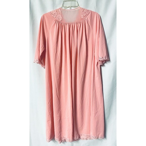 Vintage Shadowline Two Piece Gown and Button Up Robe Set Lace & Embroidery Small - Picture 11 of 14